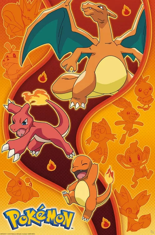 Pokemon - Fire Type Poster 61 × 91.5 cm
