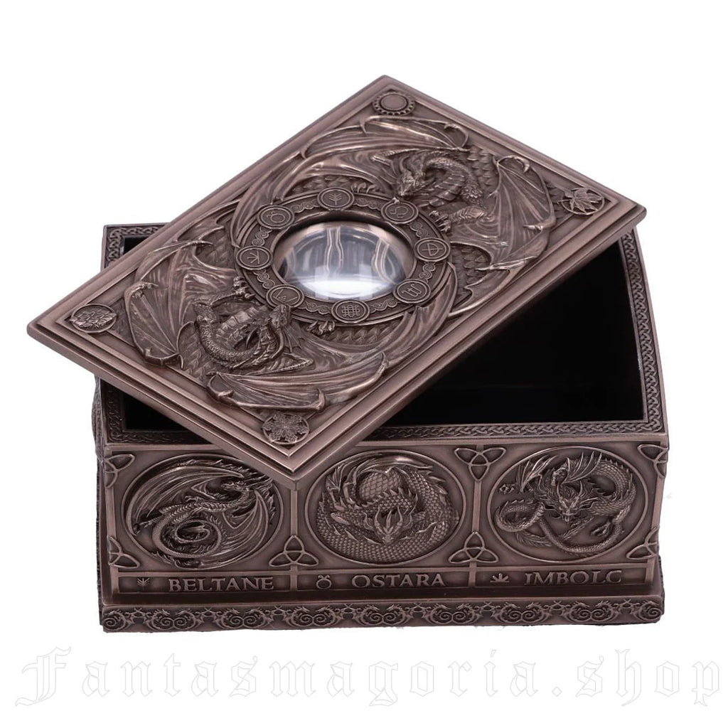 Dragons of the Sabbats Tarot Box Bronze 14.5cm
