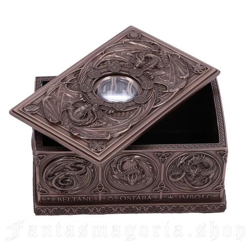 Dragons of the Sabbats Tarot Box Bronze 14.5cm