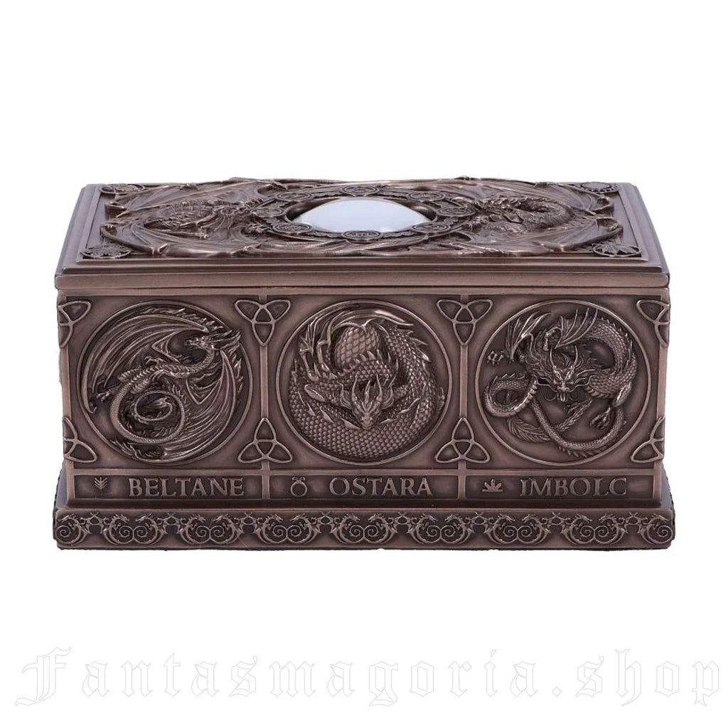 Dragons of the Sabbats Tarot Box Bronze 14.5cm