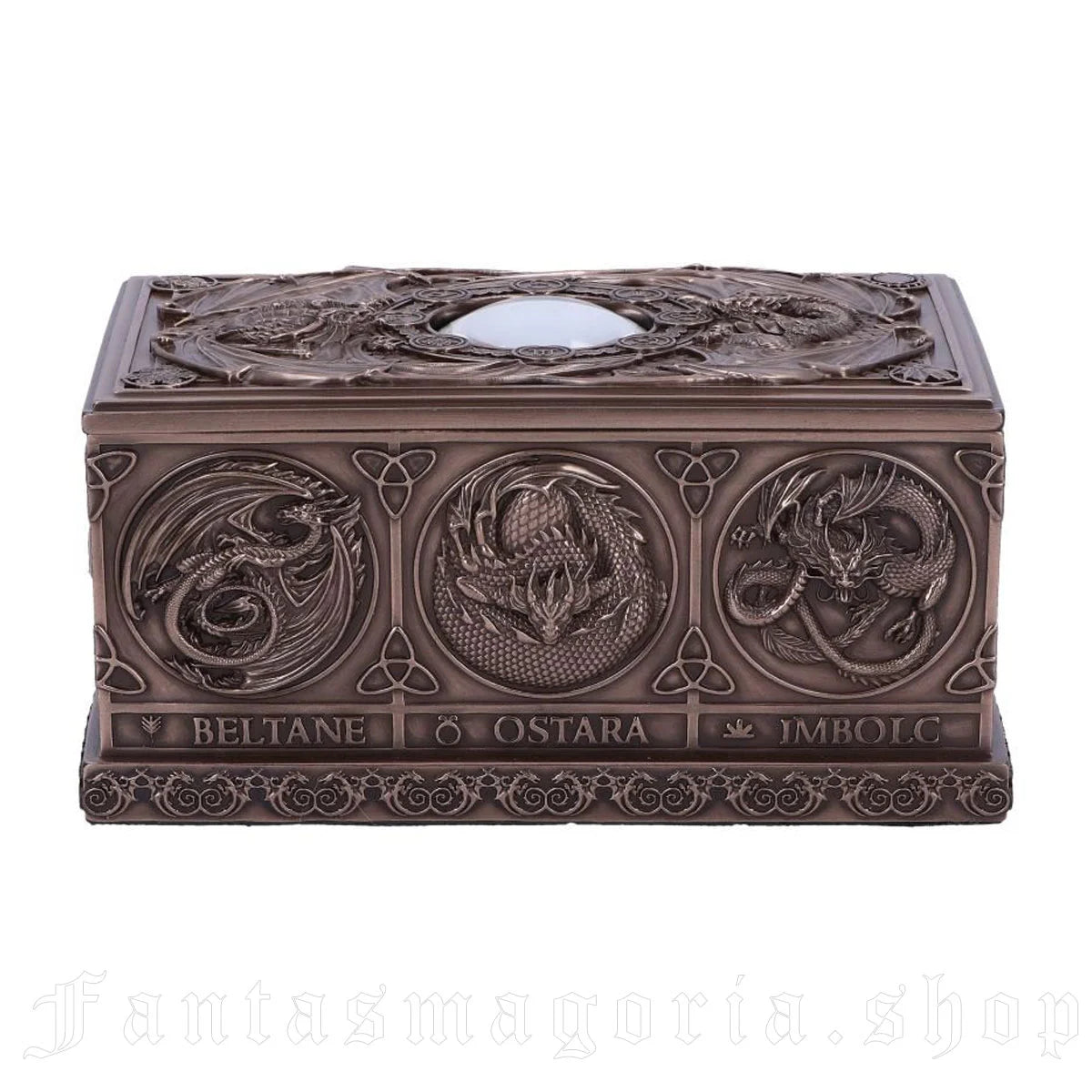 Dragons of the Sabbats Tarot Box Bronze 14.5cm