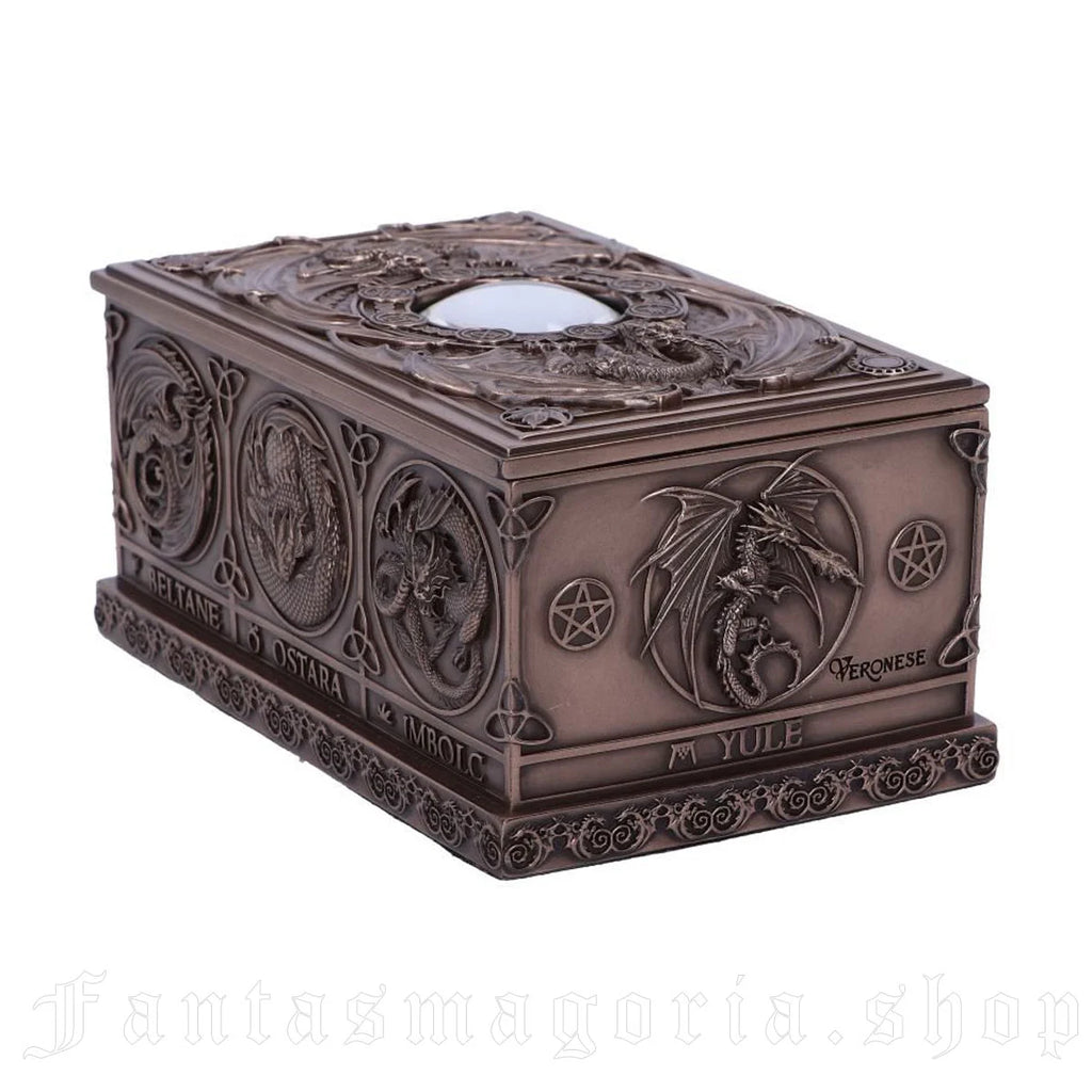 Dragons of the Sabbats Tarot Box Bronze 14.5cm