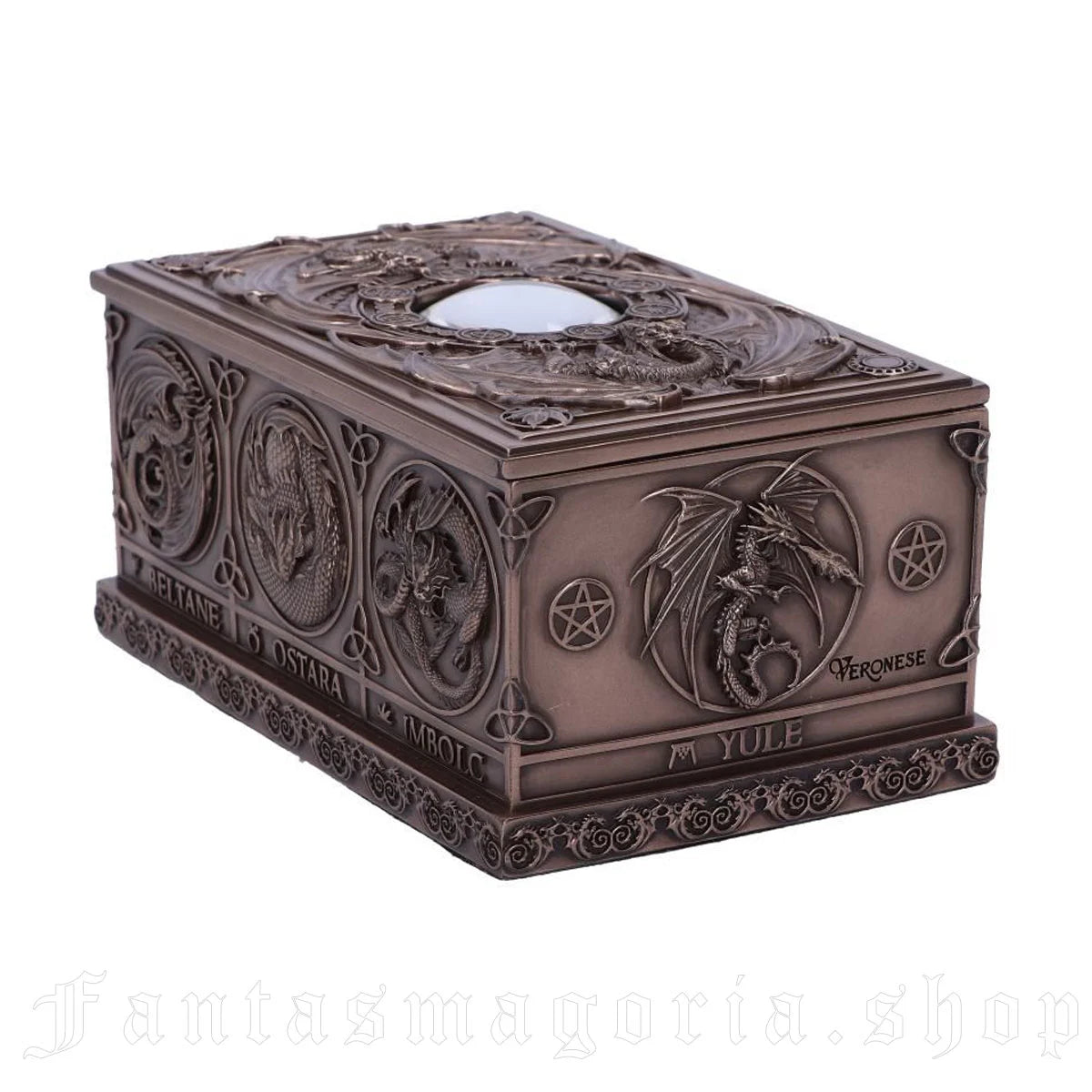 Dragons of the Sabbats Tarot Box Bronze 14.5cm